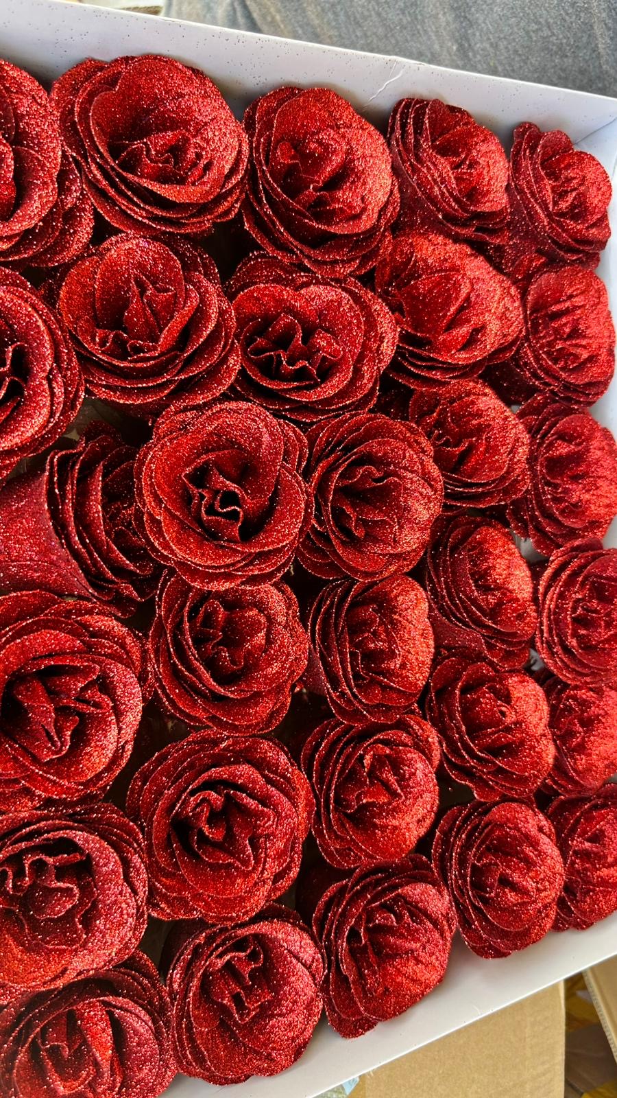 Glitter Artificial Roses