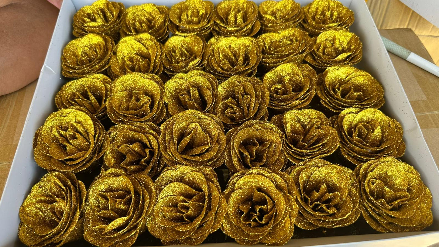 Glitter Artificial Roses