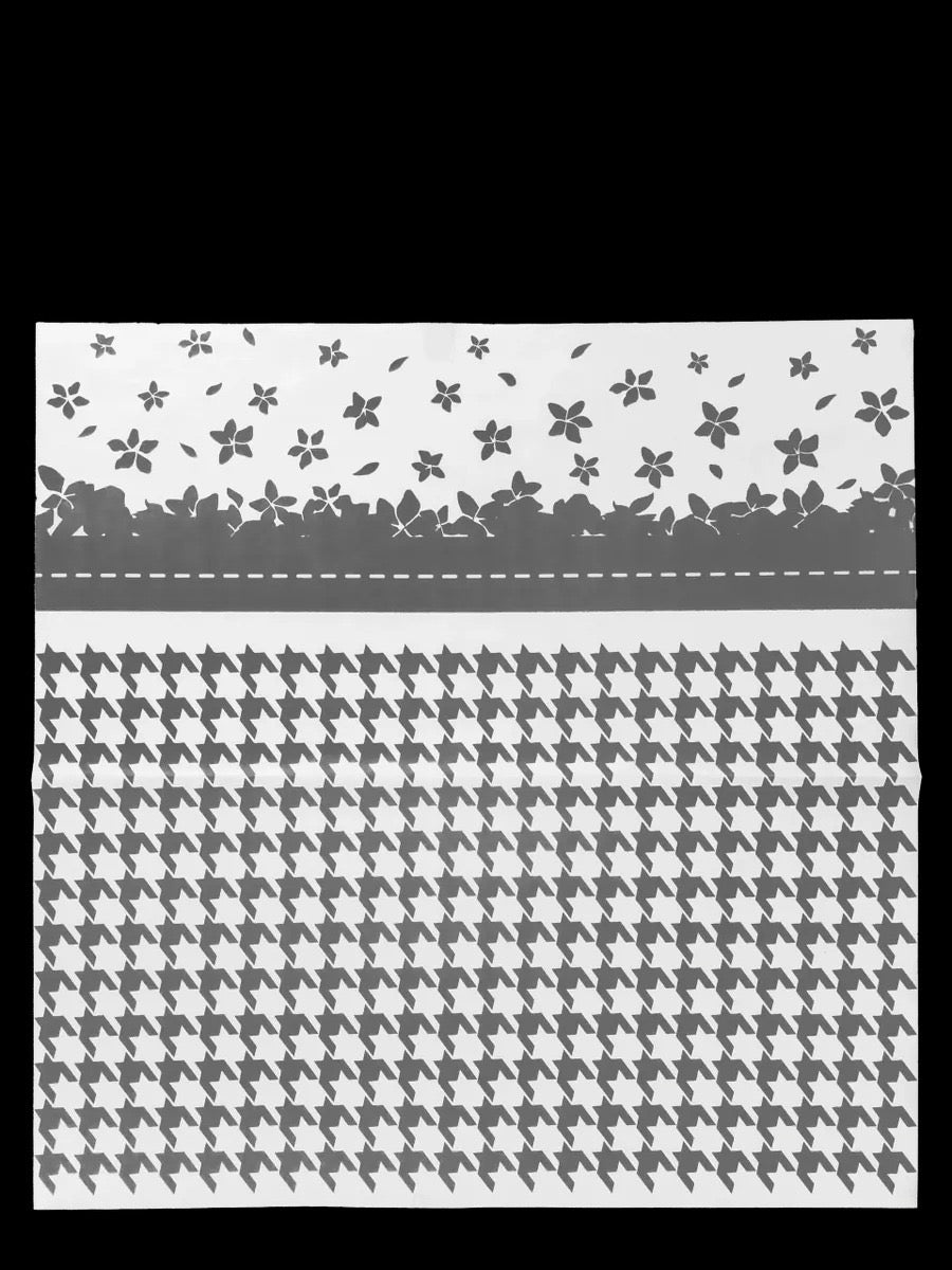 Flower & Houndstooth Pattern Floral Paper