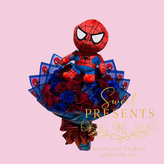 24 roses Spider-man bouquet ♥️🕷️💙