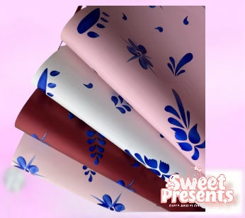 Blue Flower Korean Paper