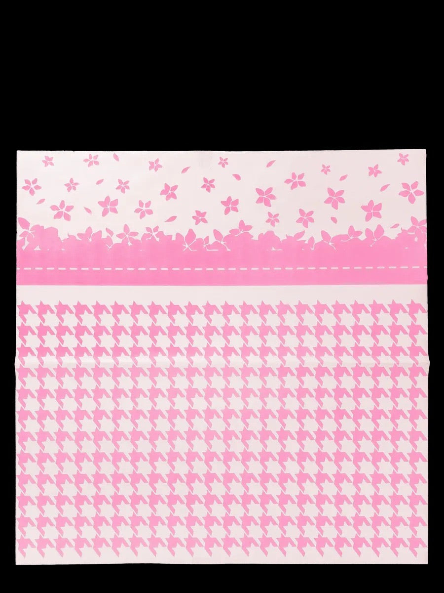 Flower & Houndstooth Pattern Floral Paper