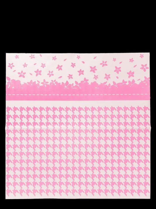 Flower & Houndstooth Pattern Floral Paper